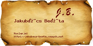 Jakubács Beáta névjegykártya