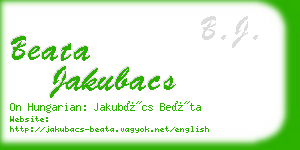 beata jakubacs business card